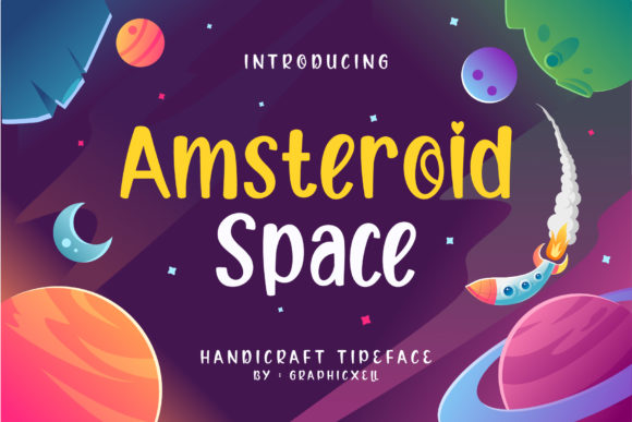 Amsteroid Space: A Quirky Font That Adds Cosmic Charm to Creative Projects