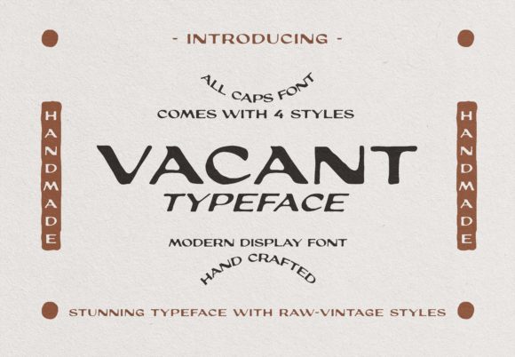 Vacant Font: A Vintage-Styled Display Font for Creative Projects